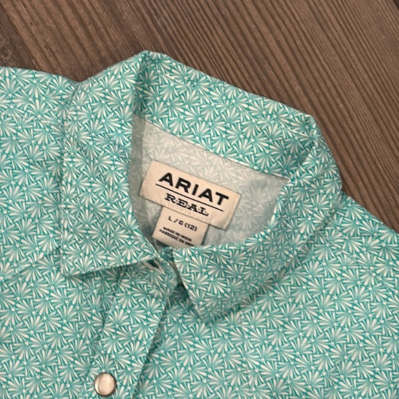 Ariat Girls REAL Cypress Waterfall Shirt Size Large - Picture 4 of 10